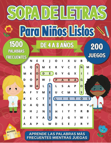 Libro Para Niños, Sopa De Letras + De 2000 Palabras