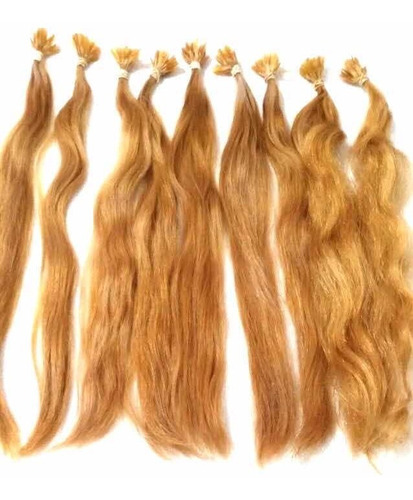 50 Extensiones Cabello Natural Rubio De 40 Cms De Largo 