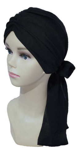 Turbante Oncológico Con Banda Ajustable Tyamia Para Mujer Color Negro