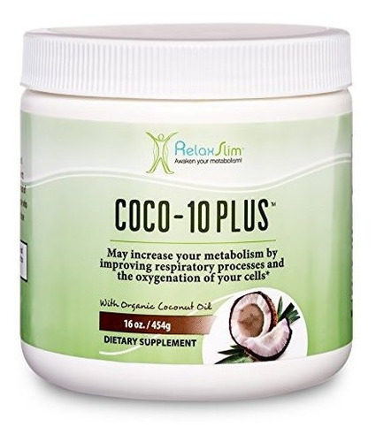 Aceite De Coco Super Orgánico Relaxslim Con Coq10, 16 Onzas