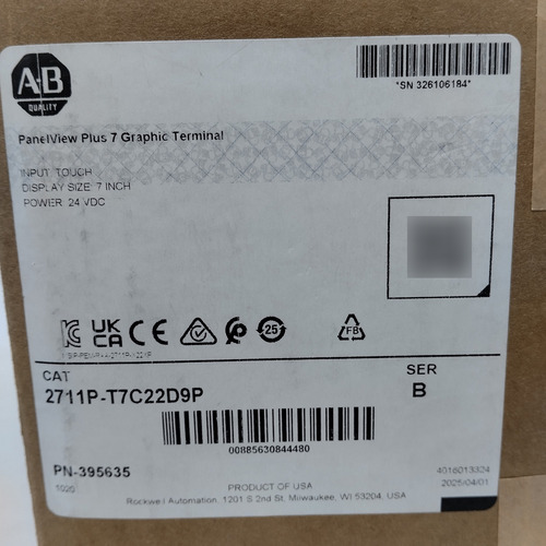 2711p-t7c22d9p Allen Bradley Panelview Plus 7 Hmi Nuevo (Usado)