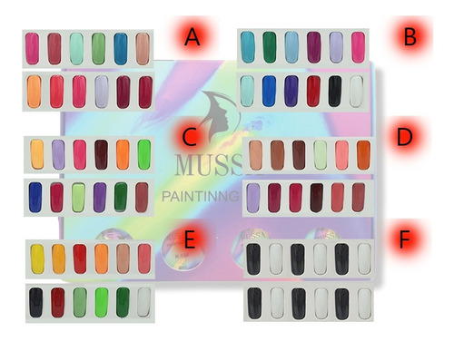 Gel Painting Gama De 12 +6 Pzs Gama Gel Semipermanente Mussa