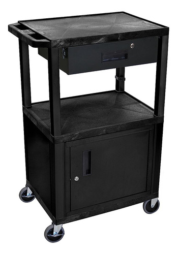 Luxor Mutlipurpose Mobile 42  H Storage Av Utility Cart Con 