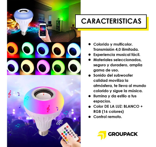 Foco Led Inteligente Rgb Bluetooht Bombilla Alexa Google 12w