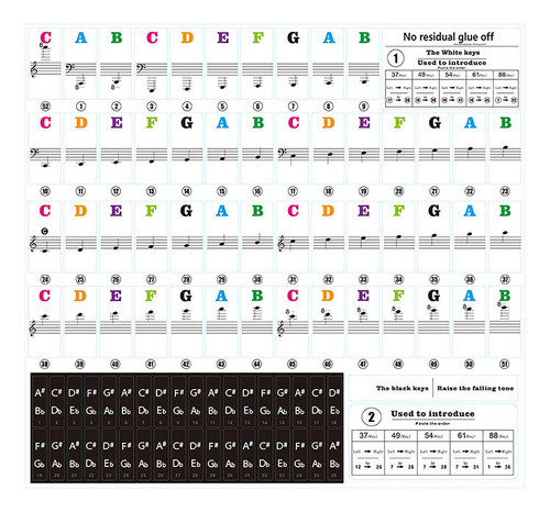 Pegatinas Para Teclado De Piano Para Aprender Y Tocar Fácilm