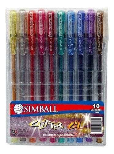 Roller Gel Glitter Micro Simball X 10