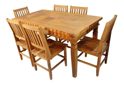comprar Mesa Machetada Para Jantar 1,60m 6 Cambury - Peroba Rosa 