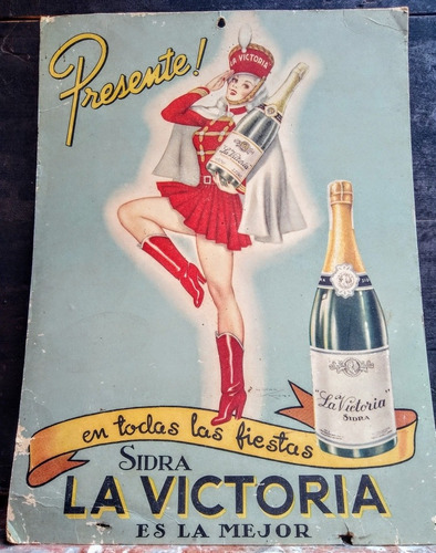 Antiguo Cartel Publicidad Original Sidra La Victoria