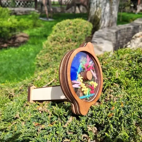 Janod – Caleidoscopio De Flores De Madera Con Paneles Magnéticos, Juguete Creativo Para Explorar La Naturaleza Desde 3 Años