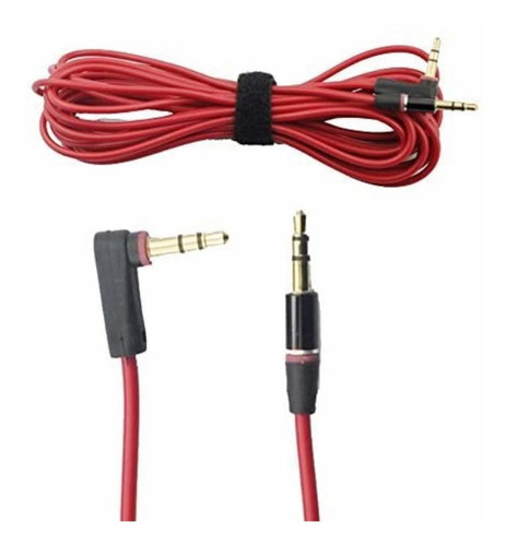 Cable De Audio Aux 3,5mm Recto A  3,5mm Para Beats | Rojo...