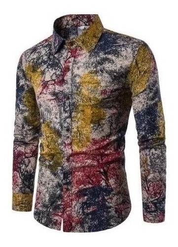 Camisa Masculina Social Floral Flores Moda Homem Luxo