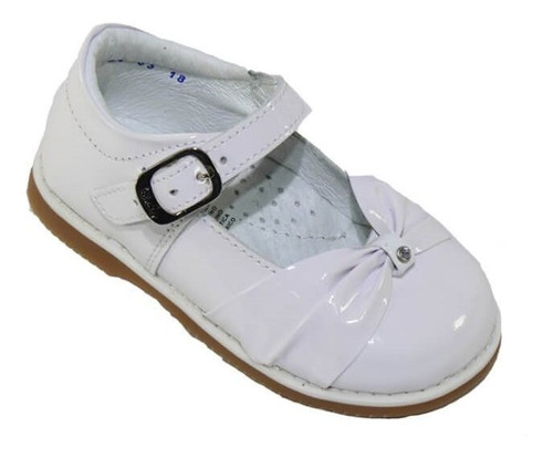 Zapatilla Casual Vestir Kinder Niña Blanco Charol 265