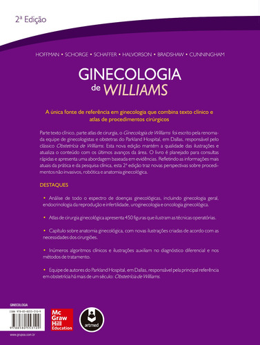Ginecologia de Williams, de Hoffman, Barbara L.. Editorial AMGH EDITORA LTDA.,McGraw-Hill Companies, Inc., capa mole em português, 2013