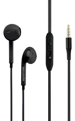 Auriculares Manos Libres Con Microfono Control Vol Bk Backup Color Negro Luz Sin Color