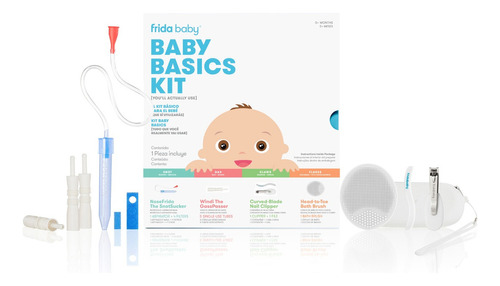 Kit Básico Con Aspirador Nasal, Cortaúñas, Windi Y Esponja Color Azul