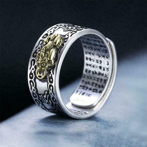 Anillo Pixiu Suerte Riqueza Prosperidad Feng Shui Hombre