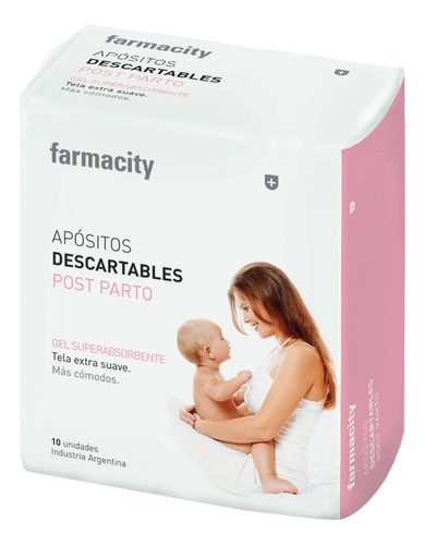 Apósitos Farmacity Post Parto Superabsorbentes Extragel 10 U