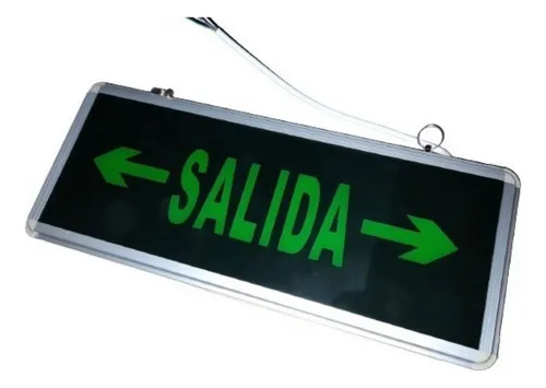 Cartel Led Salida X 2 De Emergencia Exit Alta Calida Gris