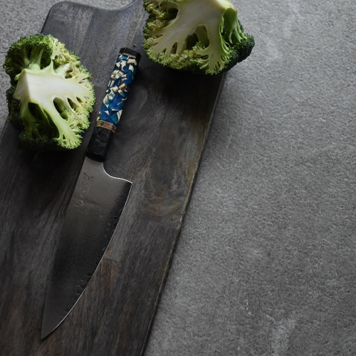 Imagen 4 de 6 de Cuchillo Acero Damasco 8,0'' - Zero Knives - Blend Mammoth