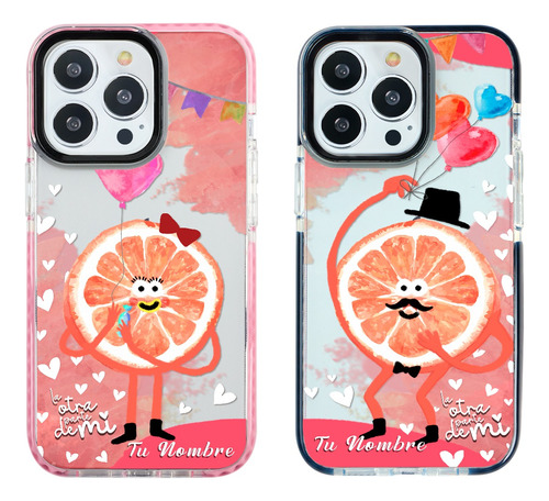 Funda Para iPhone De Parejas Media Naranja El Nombre De Ella