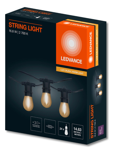 Guirnalda Focos Led 901 Estilo Vintage 2,200 K Ledvance 120v