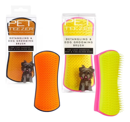 Escova P Cães E Gatos Desembaraçadora Pet Teezer Cor Pink/yellow