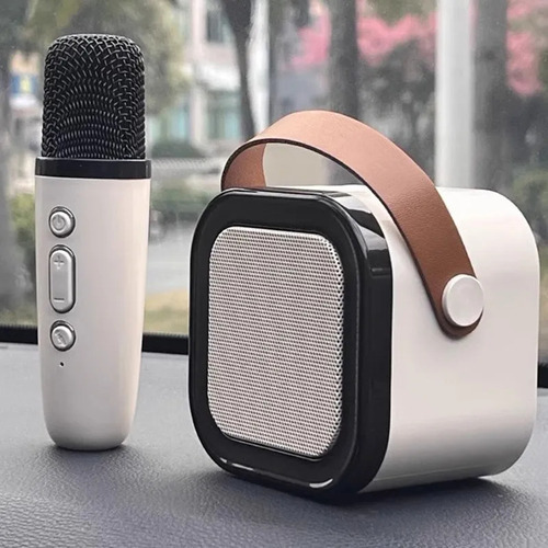 2 Micrófonos Karaoke + Bocina Bluetooth Portátil Para Niños