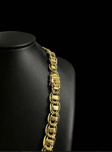 Cordão Dubai 15mm Banhado A Ouro 18k + Pingente São Jorge