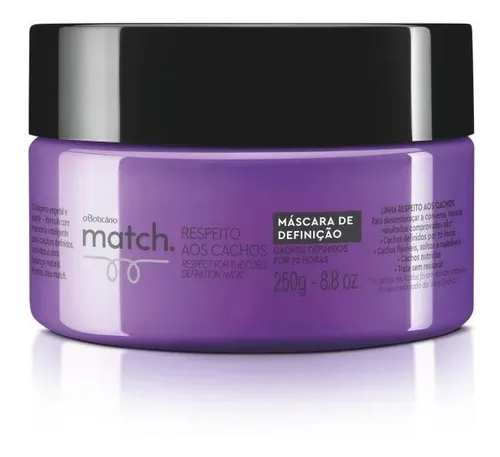 O Boticario Match Mascara De Definição Respeito Cachos 250g