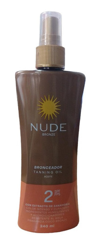 Nude Bronze Bronceador Tanning Oil Aceite 2spf 240ml