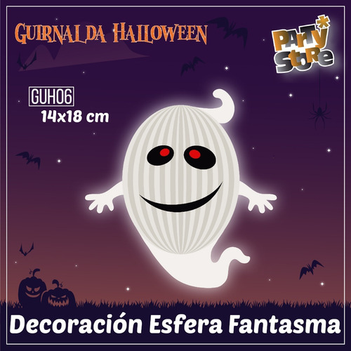 Imagen 2 de 3 de Guirnalda Colgante Fantasma Decoracion Halloween
