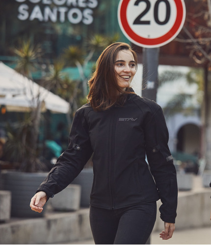 Imagen 8 de 9 de Campera Moto Stav Lady Urban Protection Windblock Softshell