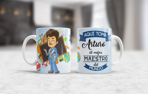 Taza Aquí Toma El Mejor Maestro Blanco