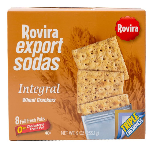 Rovira Galletas De Trigo Integral, Aperitivo Crujiente Y Sab