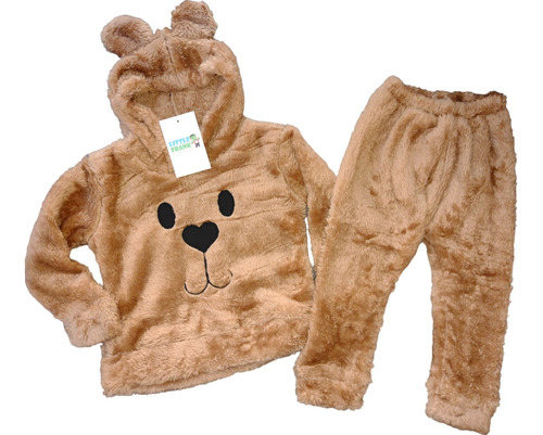 Conjunto Buzo Pantalon Bebe Osito Oso Abrigado Teddy Premium