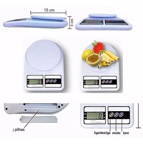 Balança Digital De Precisão Cozinha 10kg Nutrição E Dieta