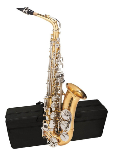 Sax Alto Corpo Laqueado Niquelado Michael Cód. Wasm32 C/ Est