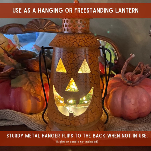 Linterna Rústica De Calabaza De Halloween Con Mango, De De O