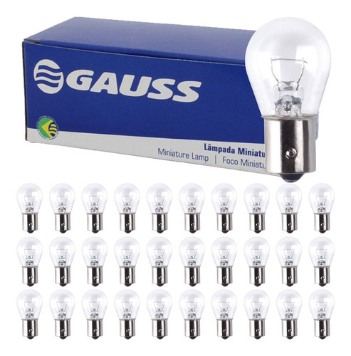 Kit 30 Lampadas 24v 1 Polo 1141 P21w Gauss Gl1141b