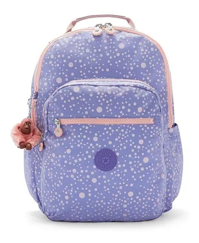 Mochila Original Escolar Grande Kipling Seoul Lilás | LOJA MENINA DO LACO