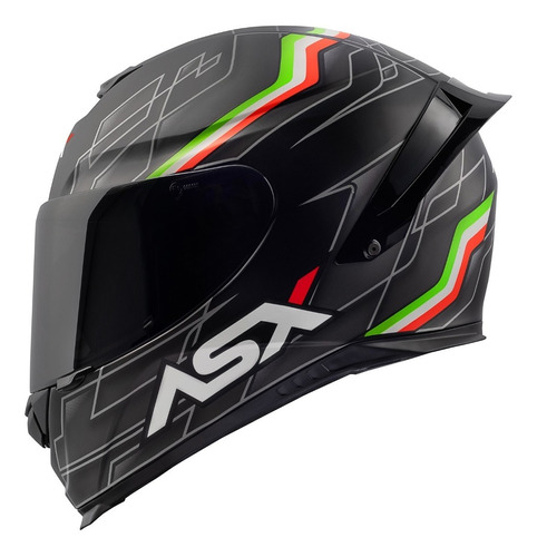 Capacete Asx Eagle Racing Italy Preto Fosco + Viseira Fumê Tamanho do capacete 60-L