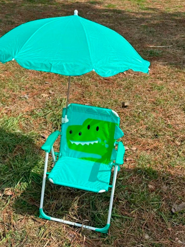 1 Sillita Plegable Infantil Con Sombrilla Diseño Animalitos
