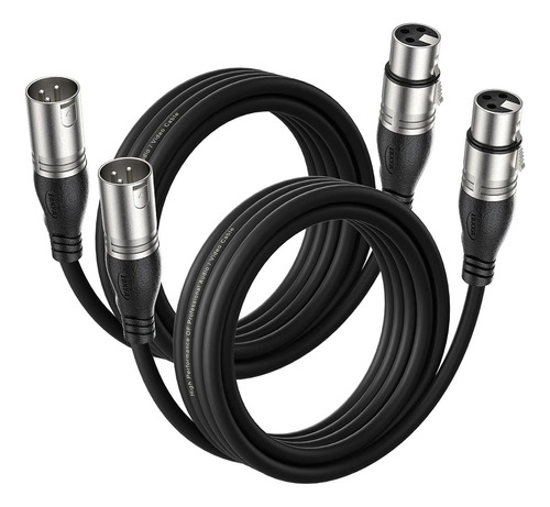 Pack De Cables Xlr Ebxya Negro 90 Cm C/u, 2 Pcs