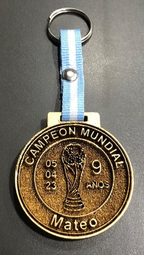 20 Llaveros Medalla Copa Mundial Mdf Cumple Infantil