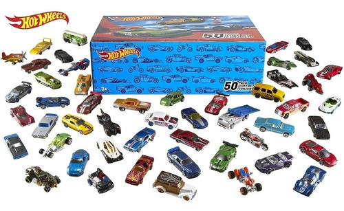 Hot Wheels Die Cast Paquete De 50 Autos Modelos Variables Color Multicolor