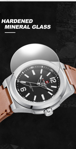 Reloj De Pulsera Deportivo Casual Con Correa De Piel Navifor