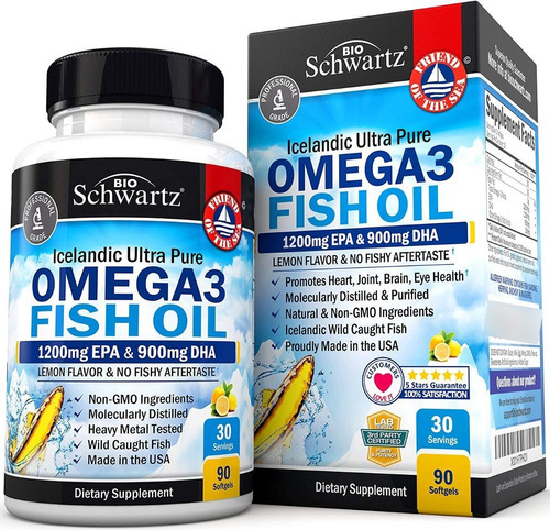 Aceite De Pescado Omega 3 3000mg Eructo Menos Epa 1200mg Dha