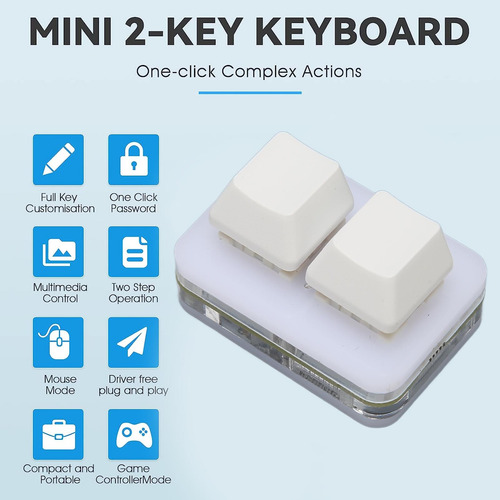 Mini Teclado De 2 Teclas, Llave Usb, Retroiluminación Led Rg