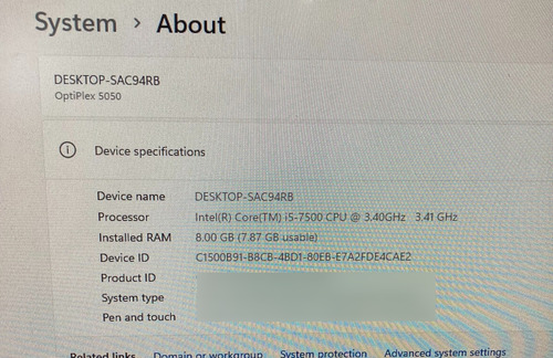 Cpu Dell Optiplex 5050 Intel Core I5-7500 Sku 1380