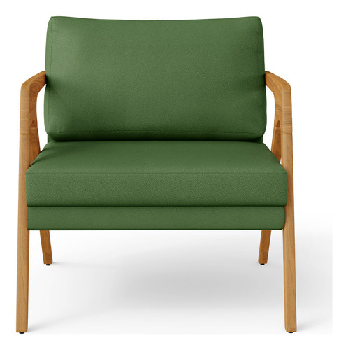 Kit 02 Poltronas Pietra Estrutura Madeira Facto Verde Musgo Cor Verde-musgo Desenho Do Tecido Liso